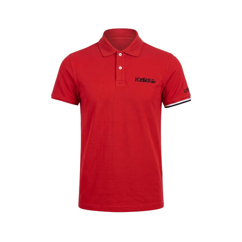 Iceberg rotes Herren-Poloshirt aus Baumwolle