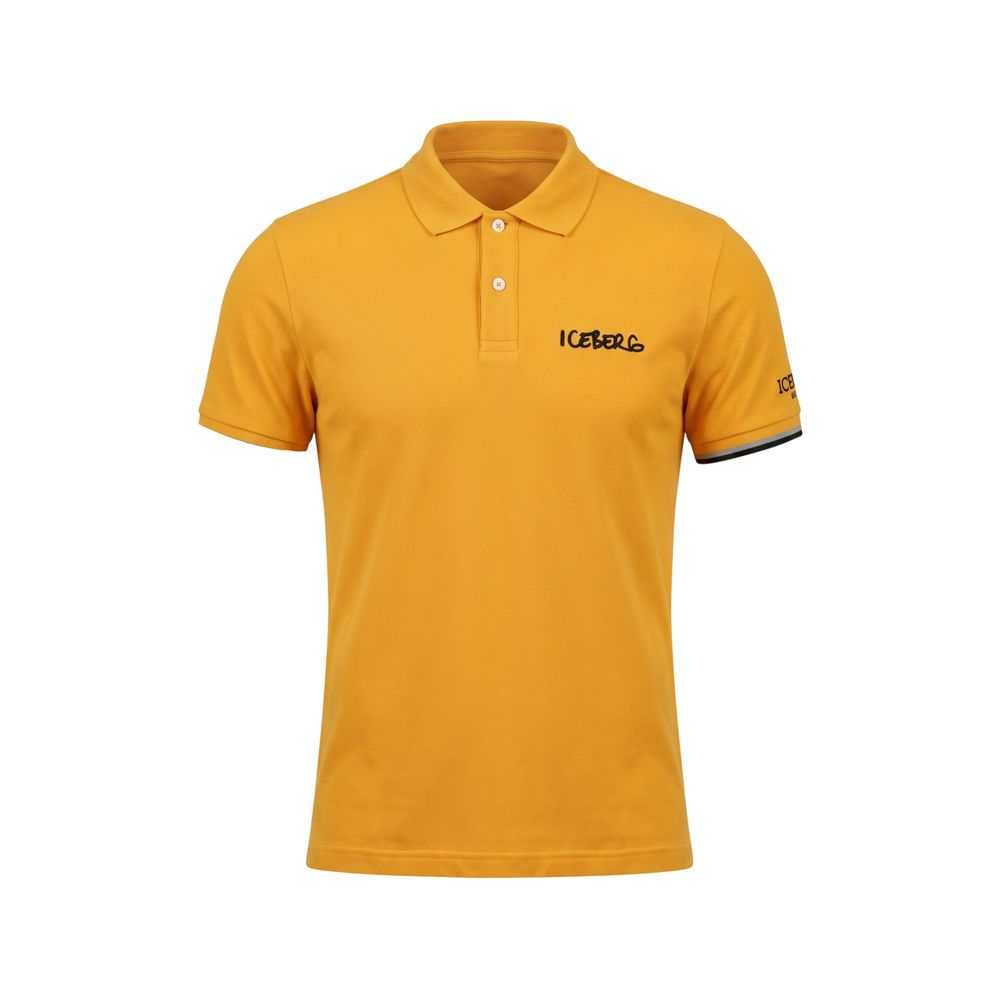 Iceberg Herren Poloshirt aus gelber Baumwolle