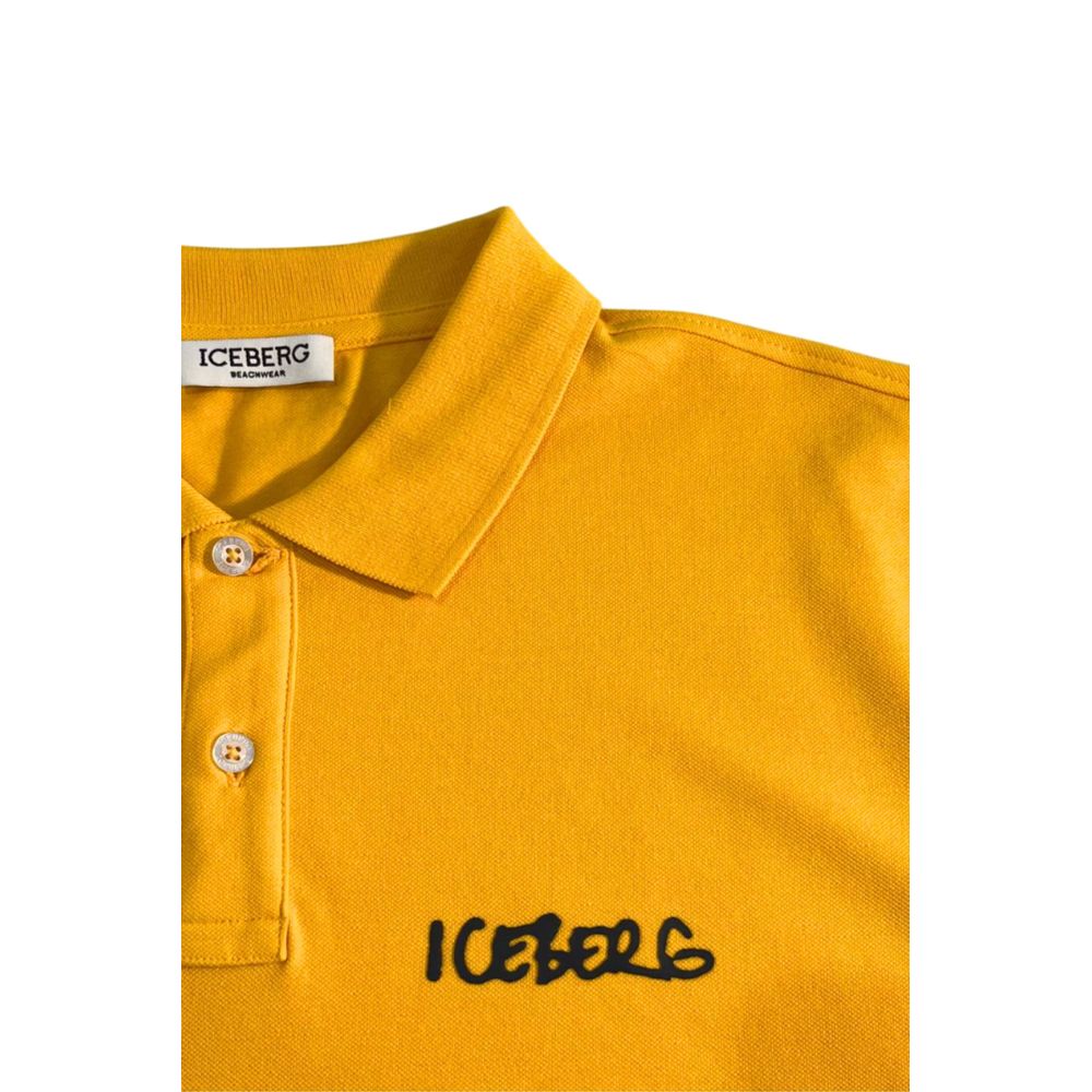 Iceberg Men's Yellow Cotton Polo Shirt