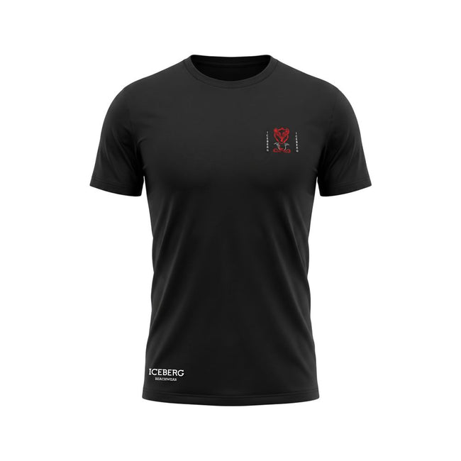 Iceberg Herren-T-Shirt aus schwarzer Baumwolle
