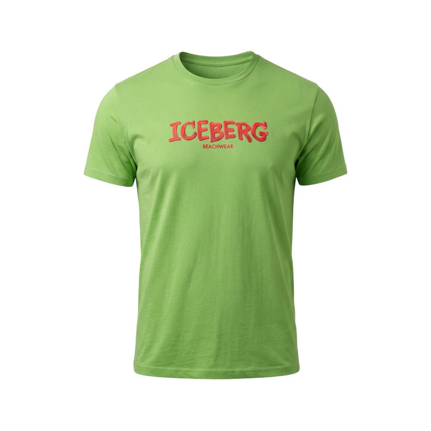 Iceberg Herren T-Shirt aus grüner Baumwolle