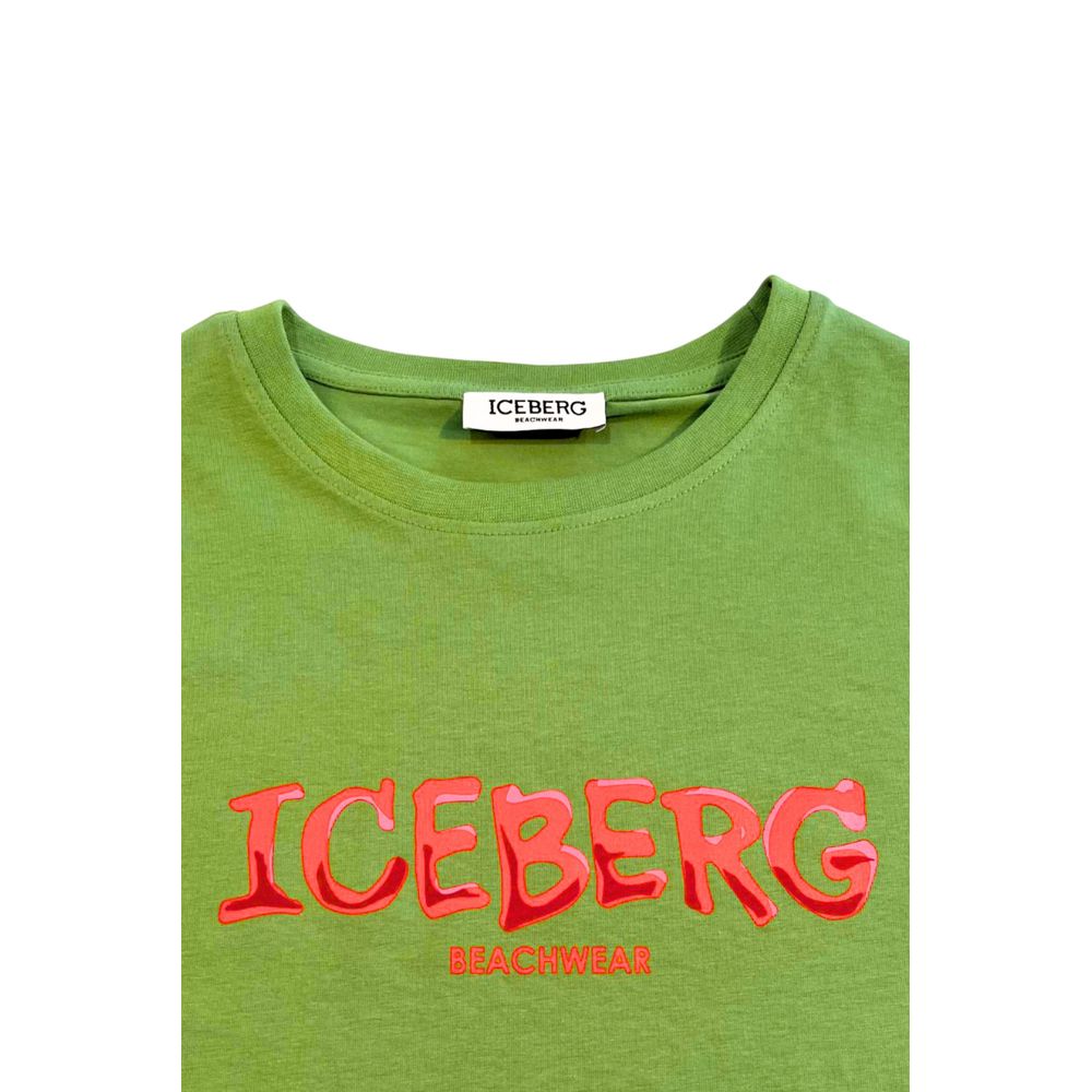 Iceberg Herren T-Shirt aus grüner Baumwolle