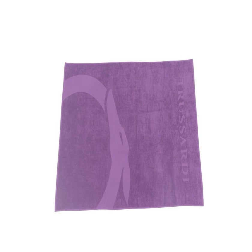 Trussardi Beachwear Purple Cotton Men's Beach Towel