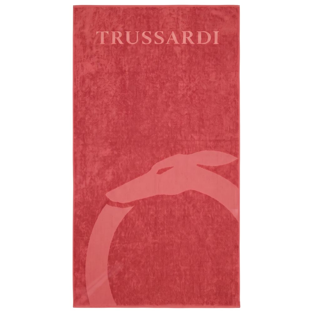Trussardi Beachwear rotes Baumwoll-Badetuch für Herren