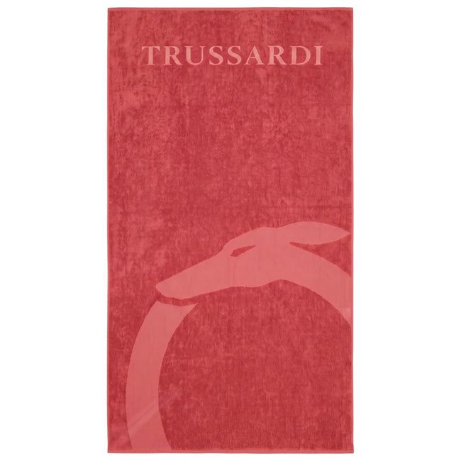 Trussardi Beachwear rotes Baumwoll-Badetuch für Herren