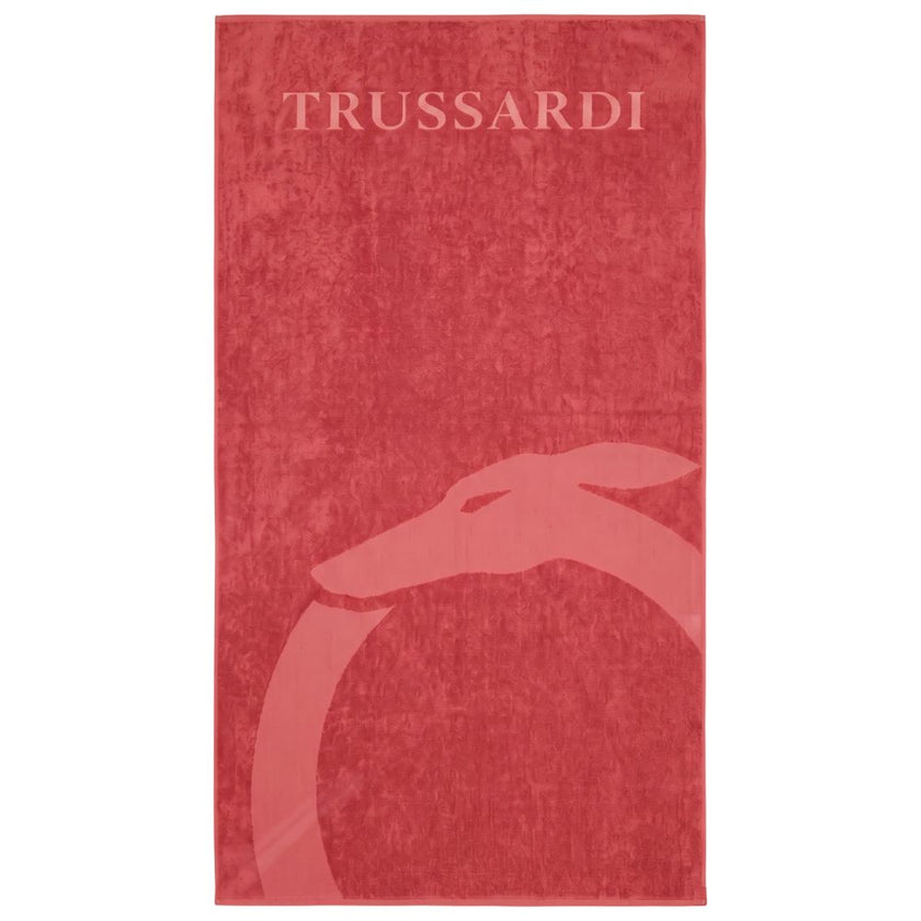 Trussardi Beachwear rotes Baumwoll-Badetuch für Herren