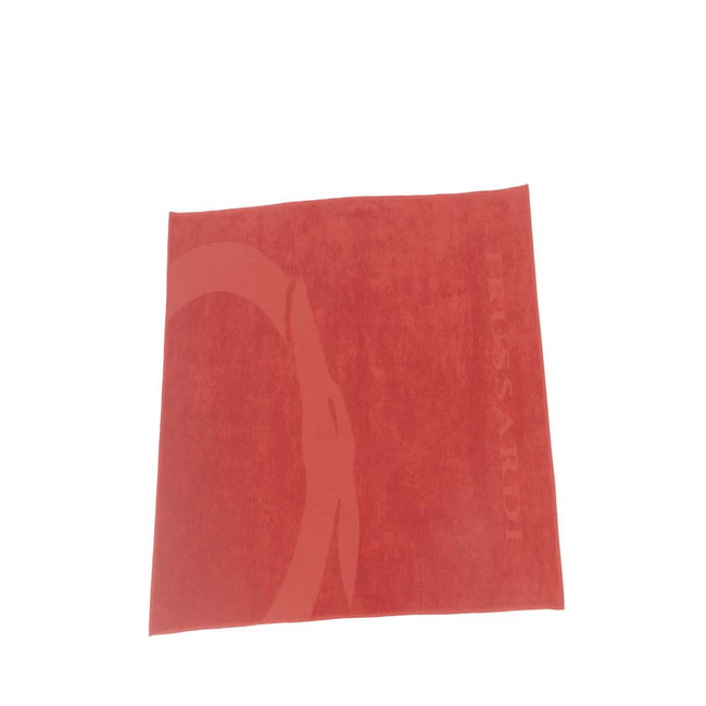 Trussardi Beachwear rotes Baumwoll-Badetuch für Herren