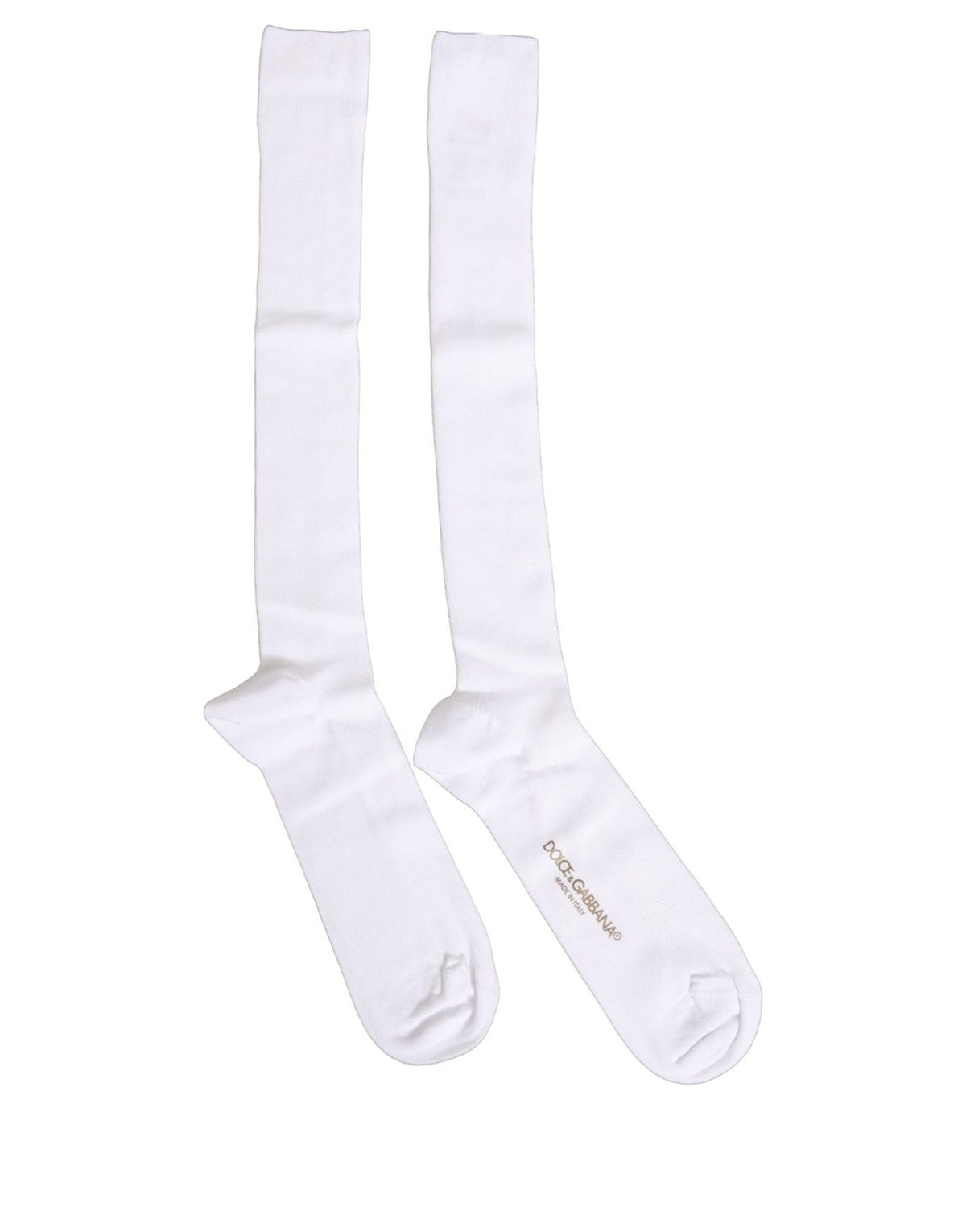 Dolce & Gabbana Men's Over-the-Calf Viscose Socks in White