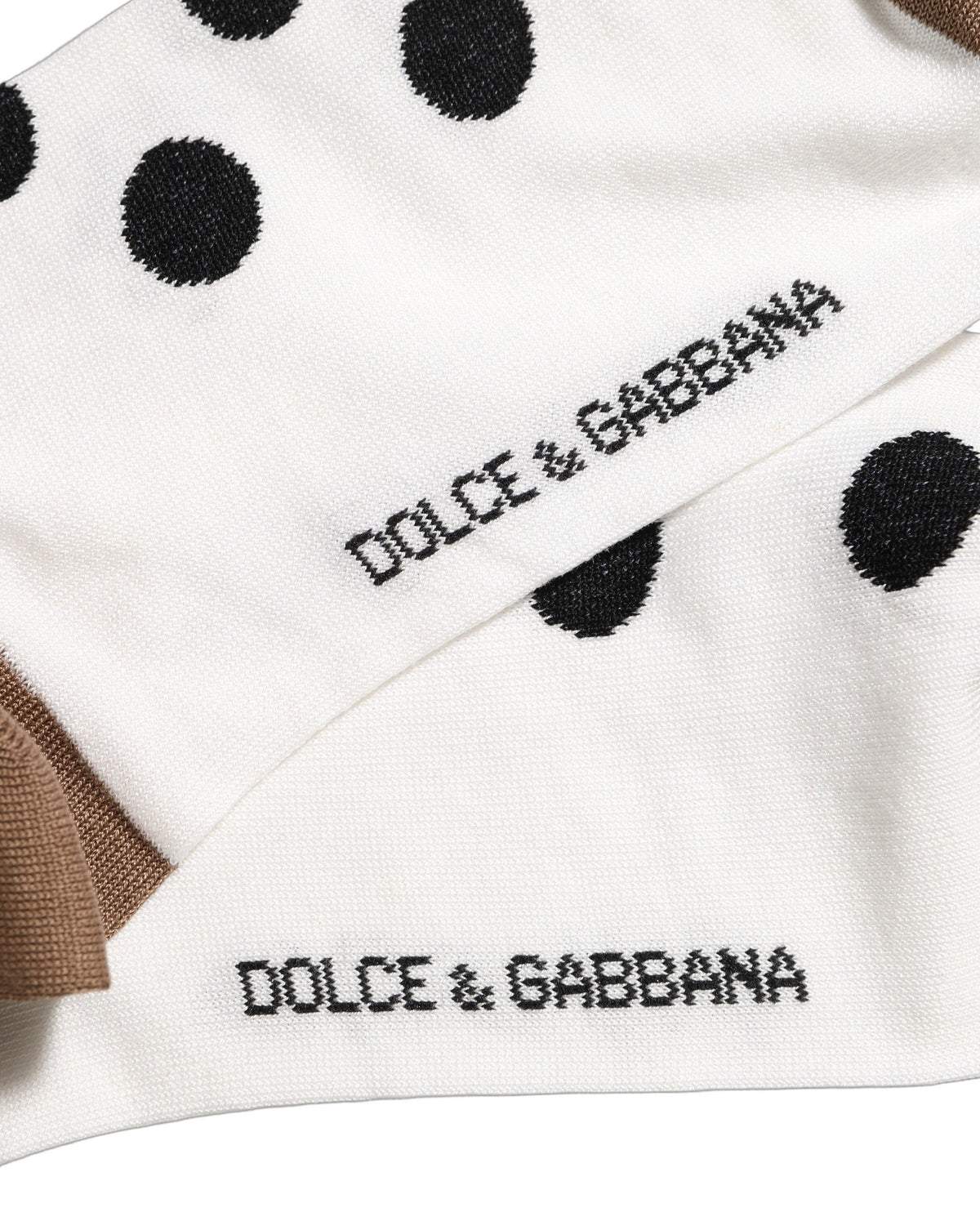 Dolce & Gabbana Weiße Kniestrümpfe mit Tupfenmuster