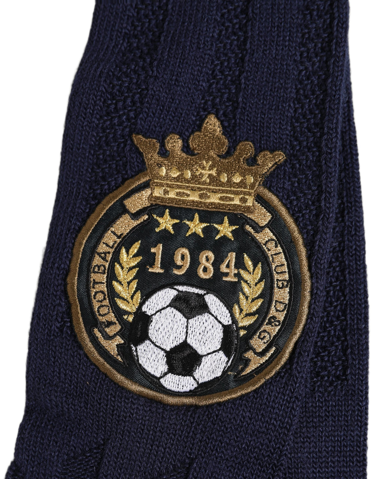 Dolce & Gabbana Kniestrümpfe aus marineblauer Wolle mit Crest-Logo