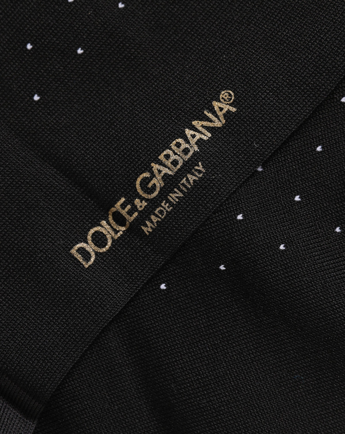 Dolce & Gabbana Men's Black Polka Dot Mid-Calf Cotton Socks