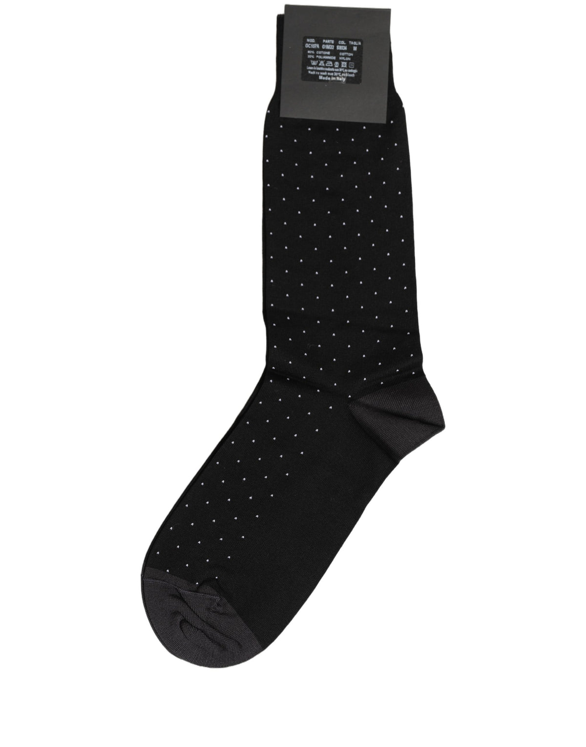 Dolce & Gabbana Men's Black Polka Dot Mid-Calf Cotton Socks