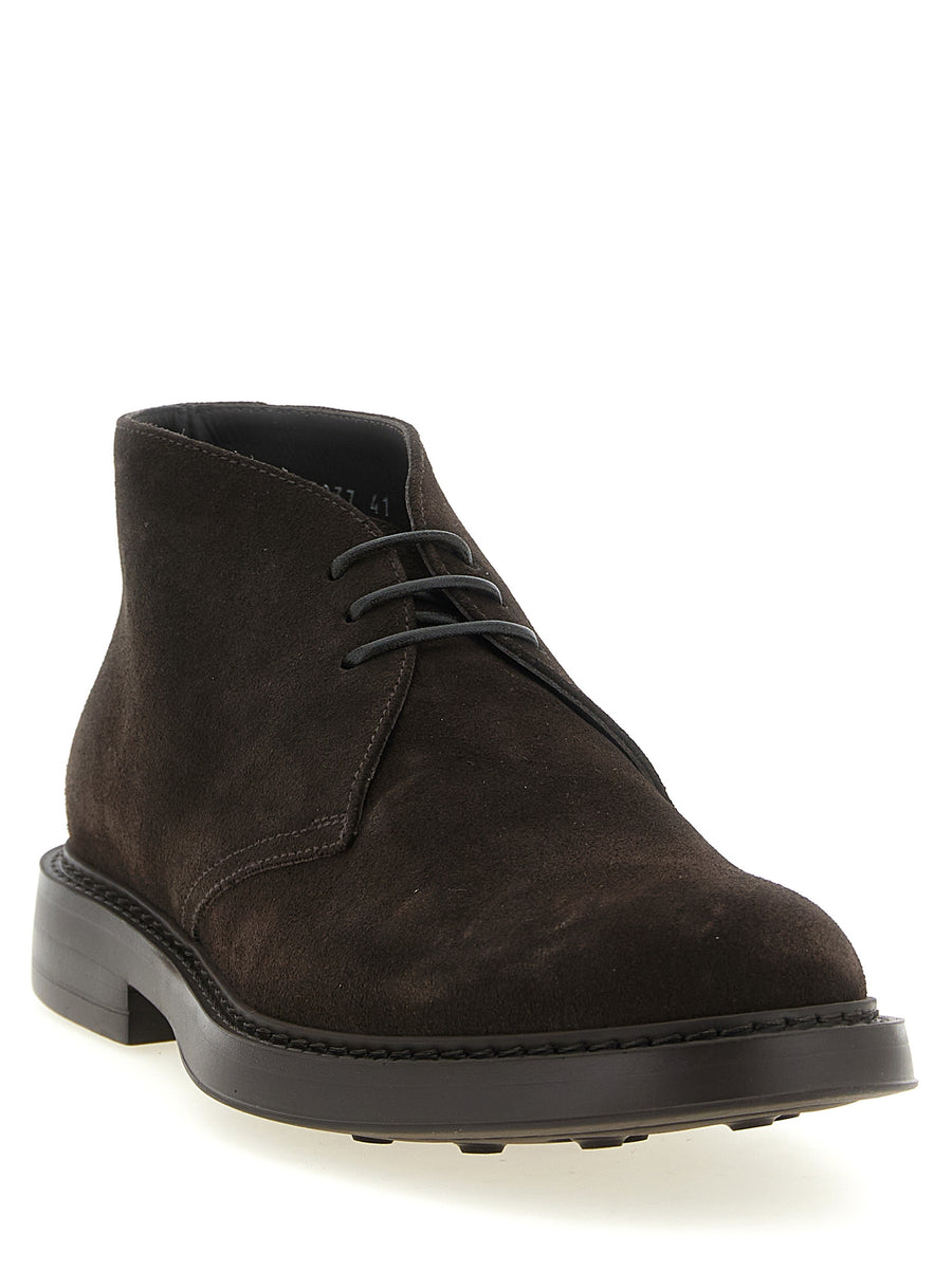 Doucal's Brown Goat Suede Ankle Boots