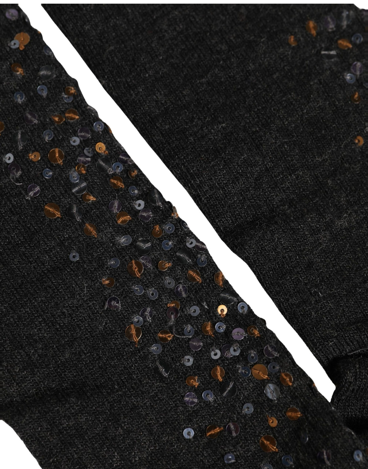 Dolce & Gabbana dark grey wool knee-high socks with sequin embellishment