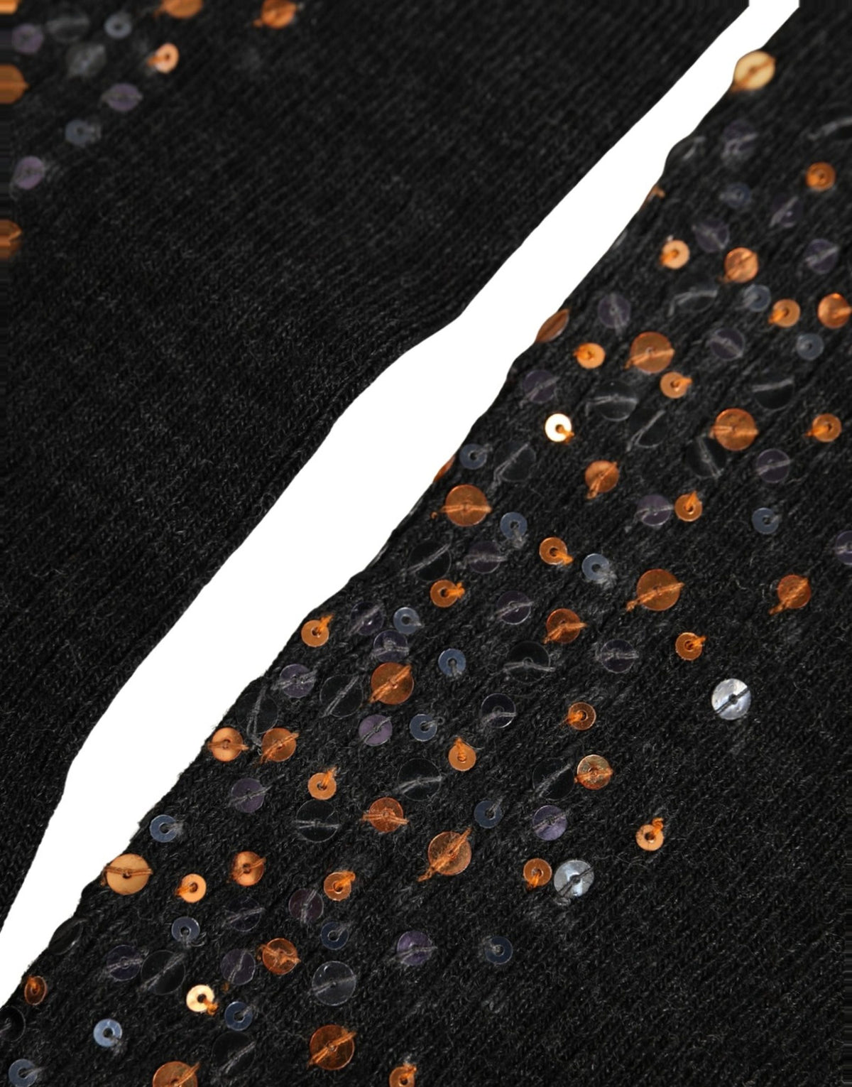 Dolce & Gabbana dark grey wool knee-high socks with sequin embellishment