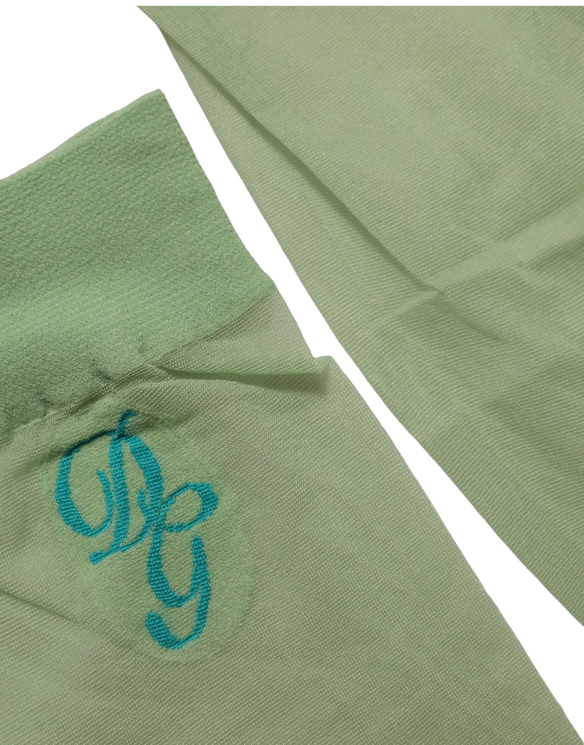 Dolce & Gabbana Grüne kniehohe Netz-Söckchen aus Nylon