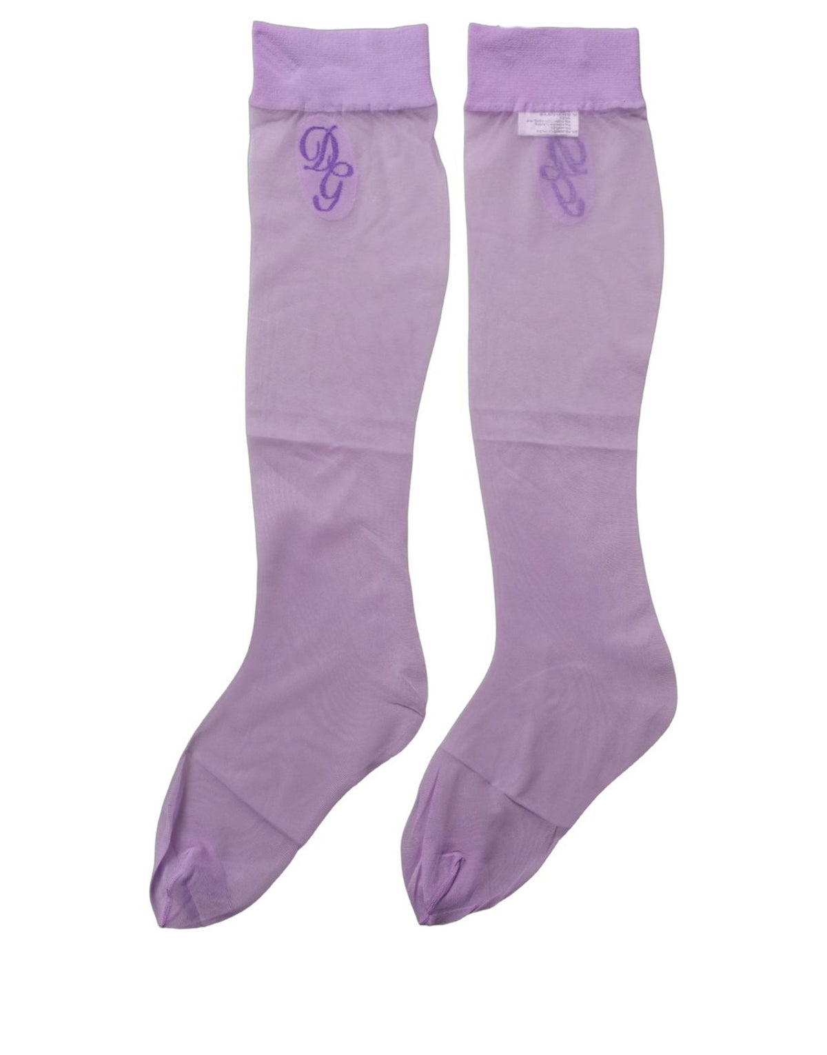 Dolce & Gabbana Lila kniehohe transparente Nylonsocken