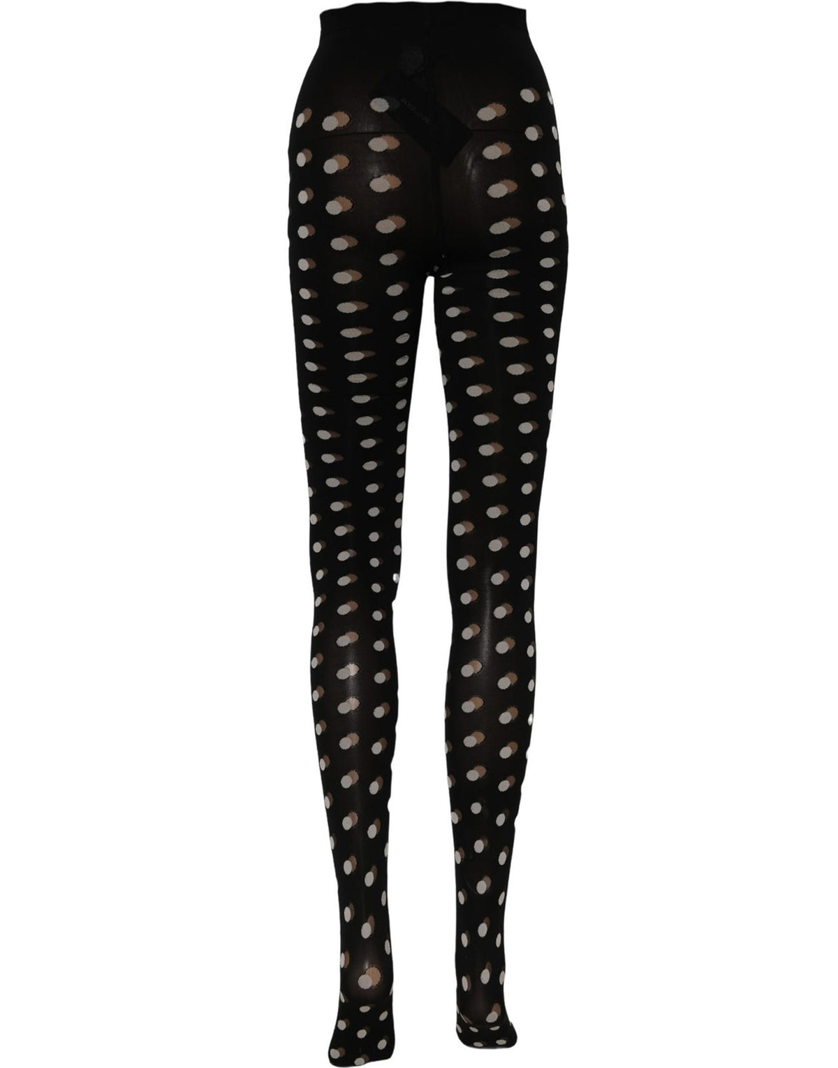 Dolce & Gabbana Schwarze Netz-Strumpfhose mit Polka Dots