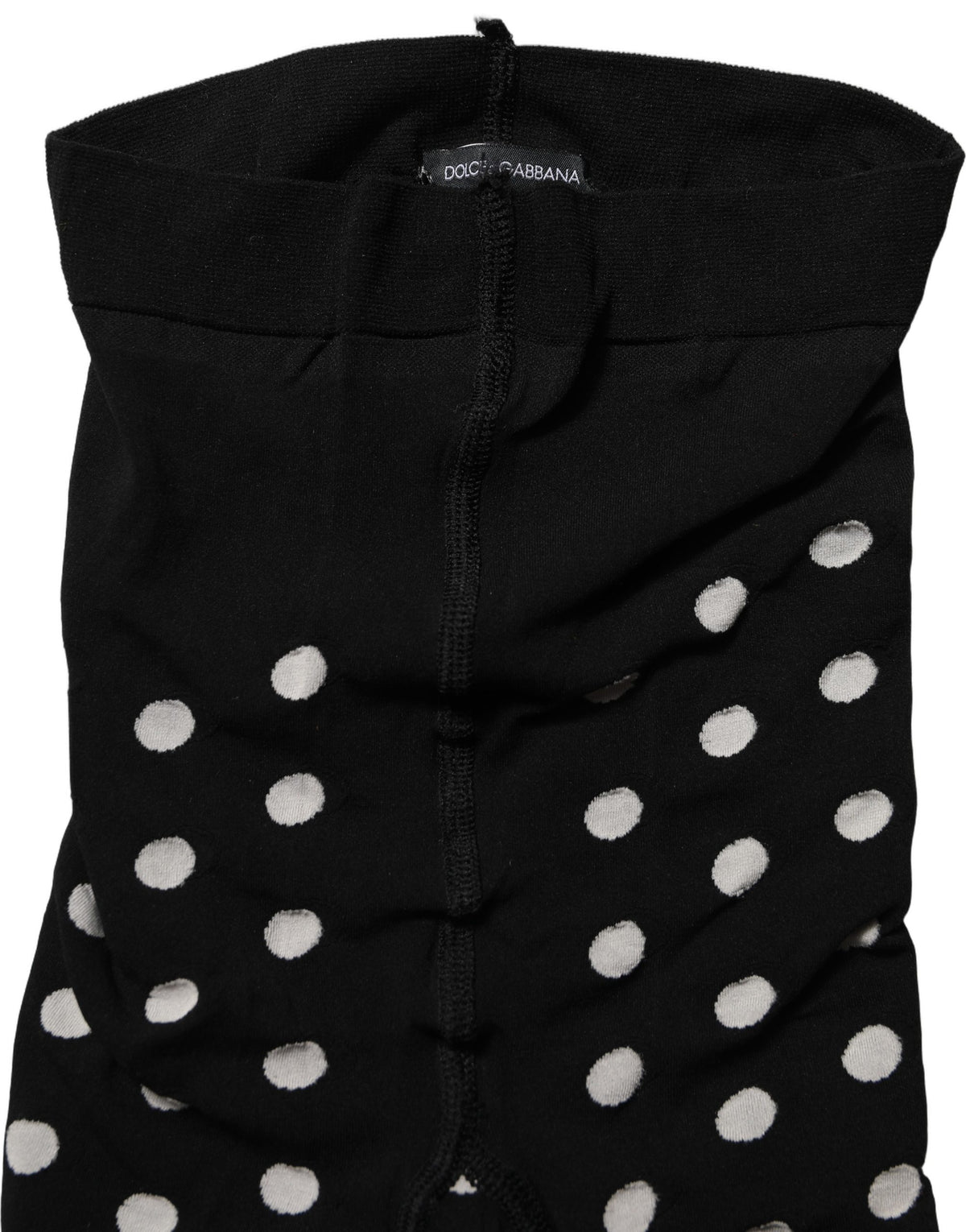 Dolce & Gabbana Schwarze Netz-Strumpfhose mit Polka Dots