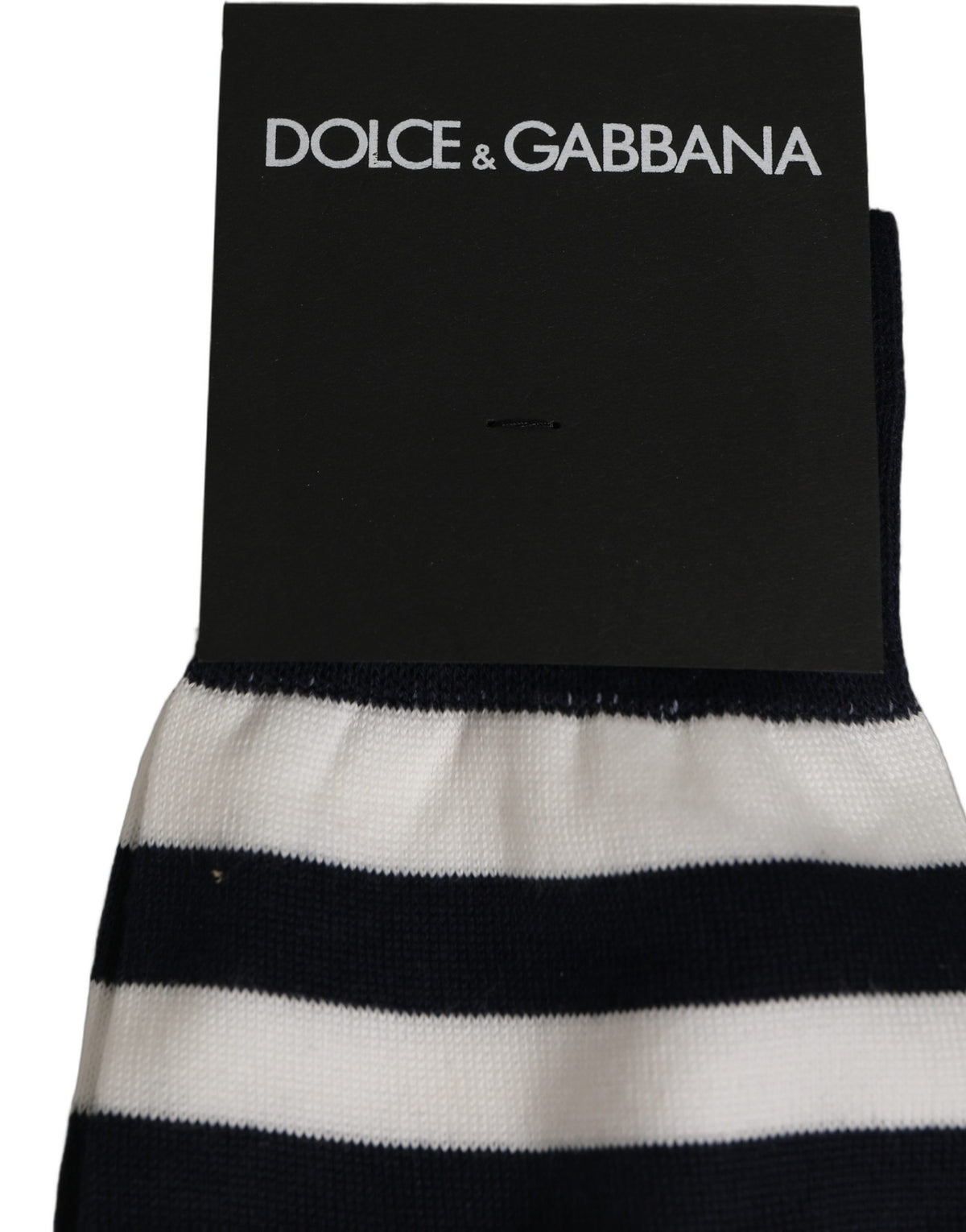 Dolce & Gabbana Mittelhohe Socken mit schwarz-weißen Streifen aus Baumwolle