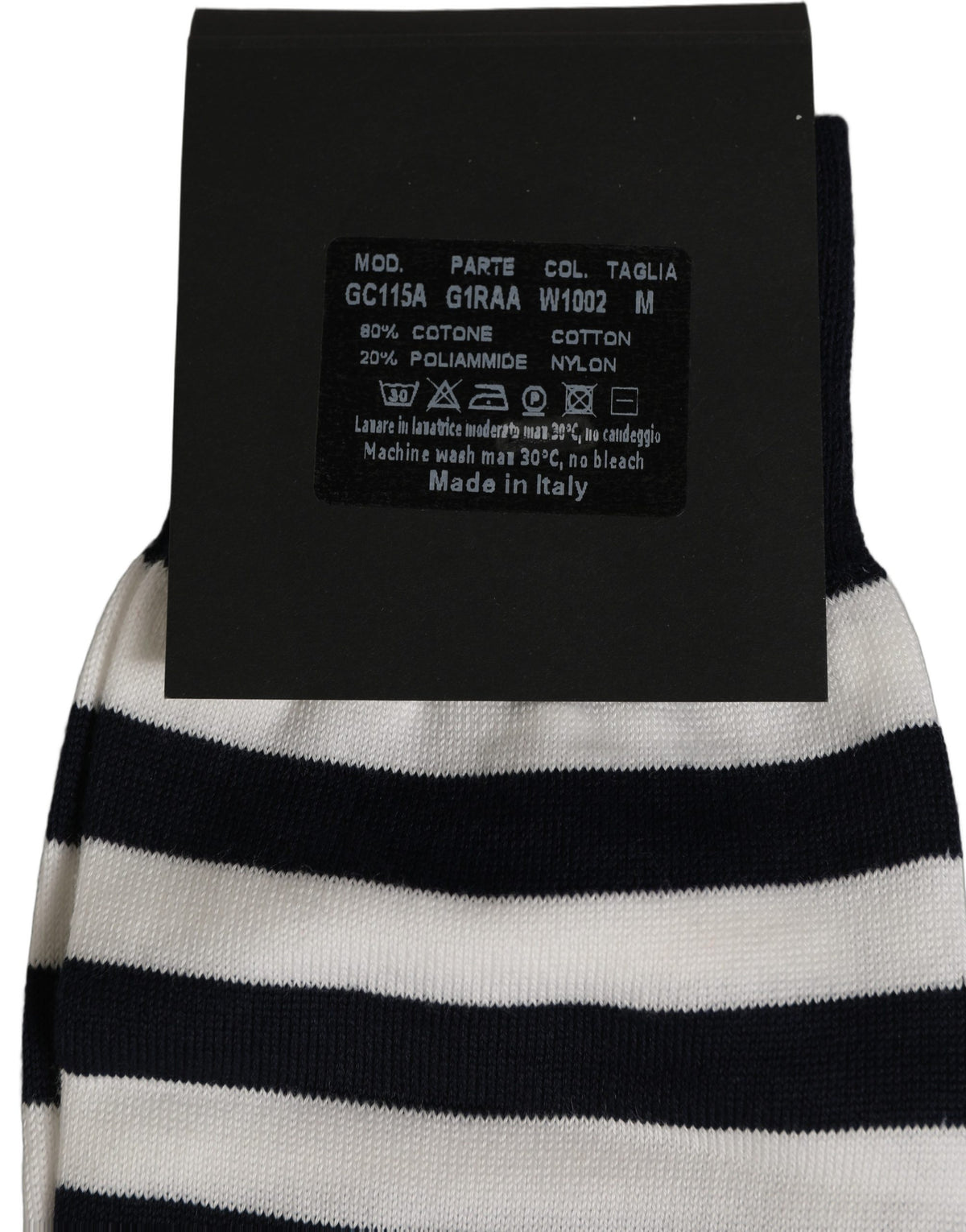 Dolce & Gabbana Mittelhohe Socken mit schwarz-weißen Streifen aus Baumwolle