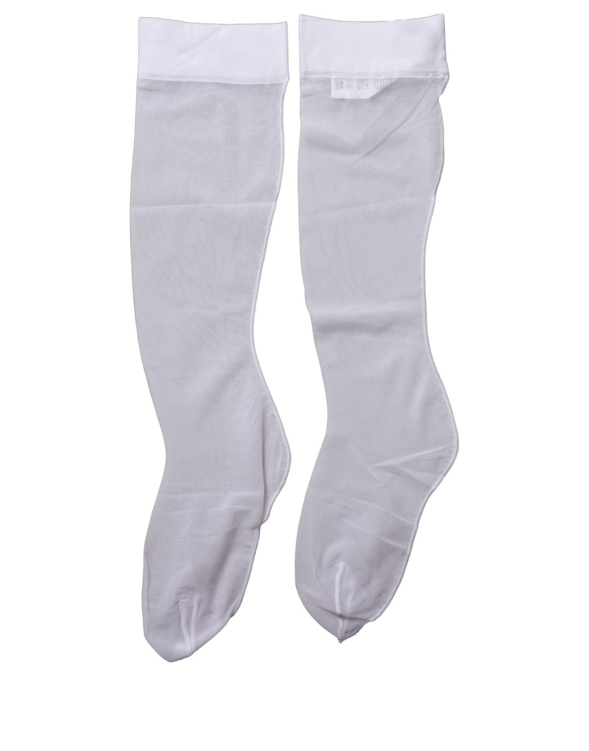 Dolce & Gabbana Weiße kniehohe transparente Nylonsocken