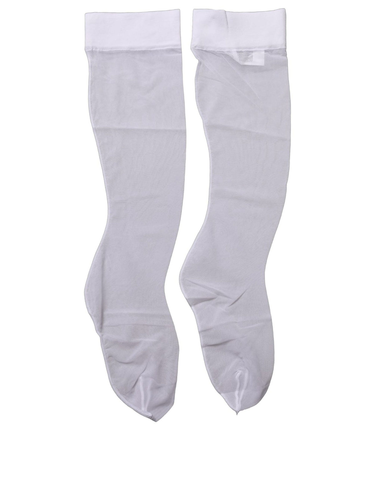 Dolce & Gabbana Weiße kniehohe transparente Nylonsocken