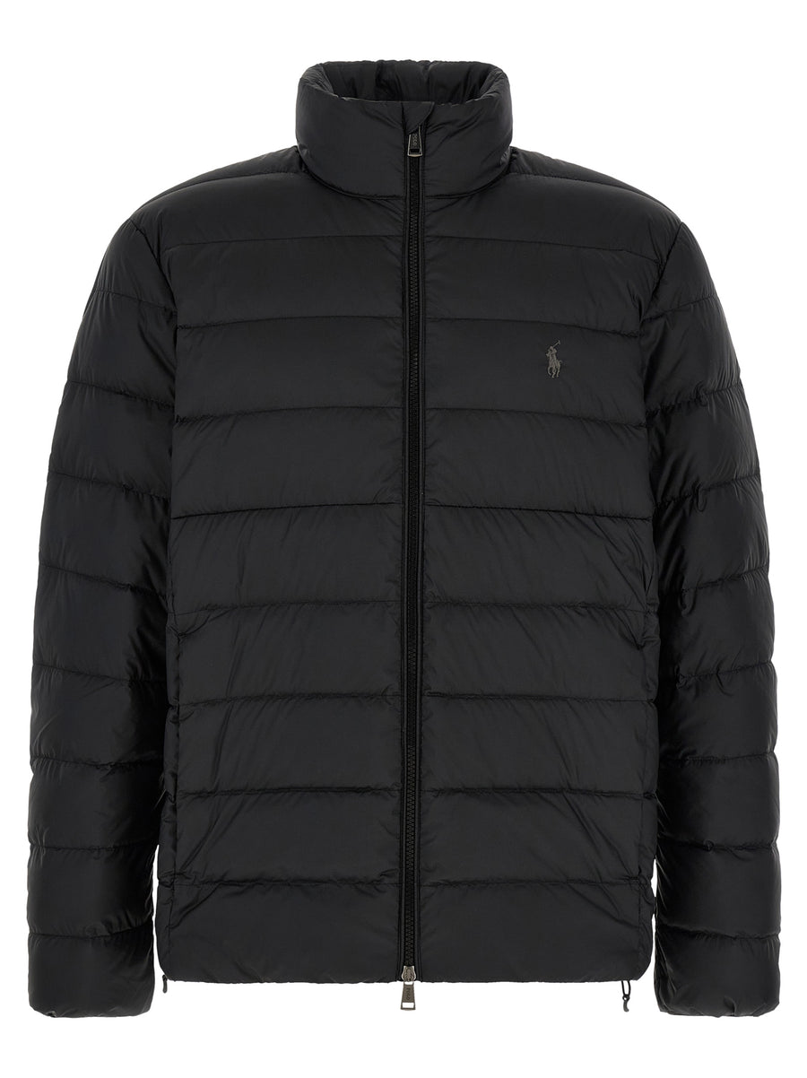 Polo Ralph Lauren Schwarze Polyester-Jacke in voller Länge