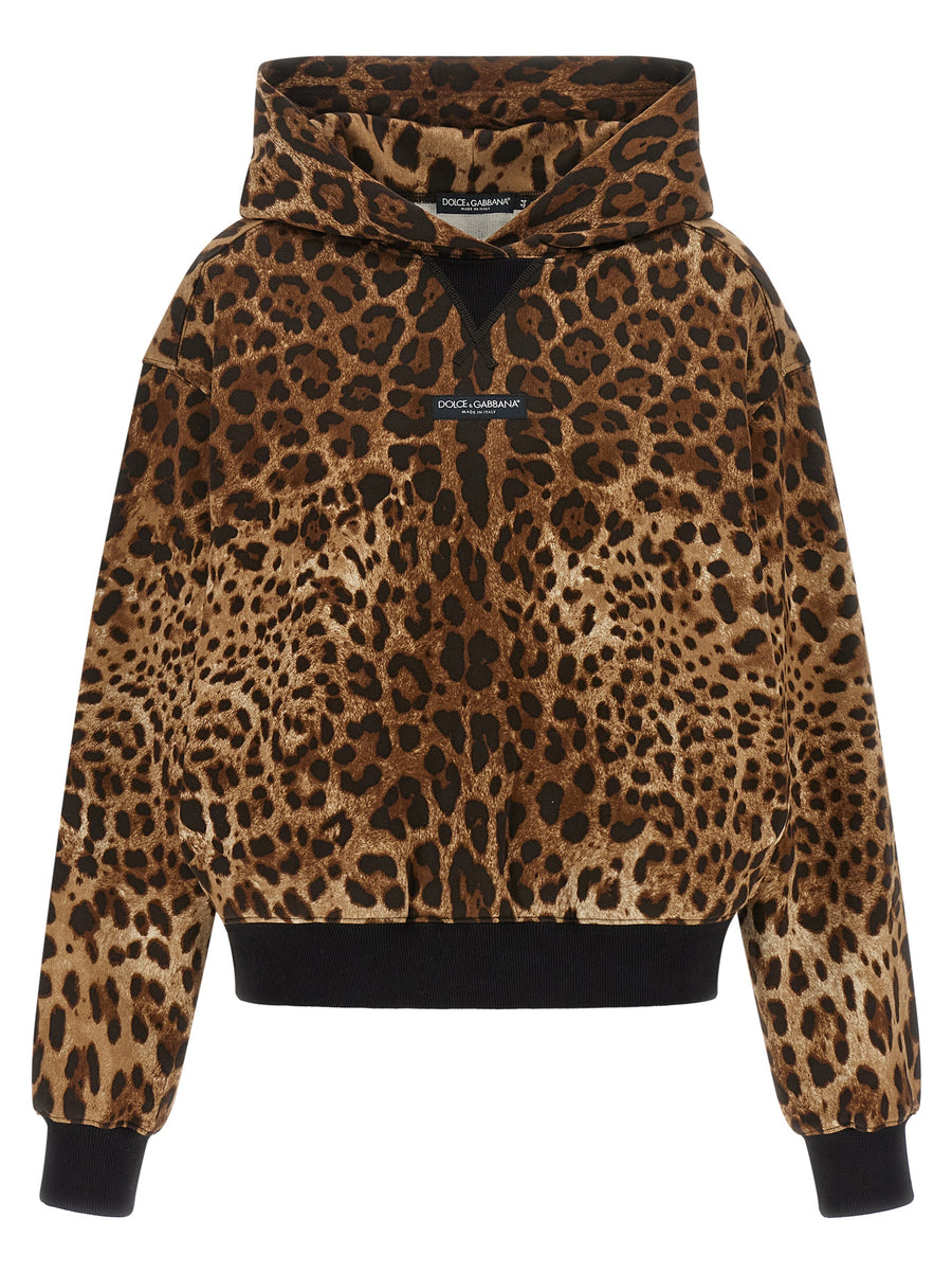 Dolce & Gabbana Brauner Baumwoll-Kapuzenpullover