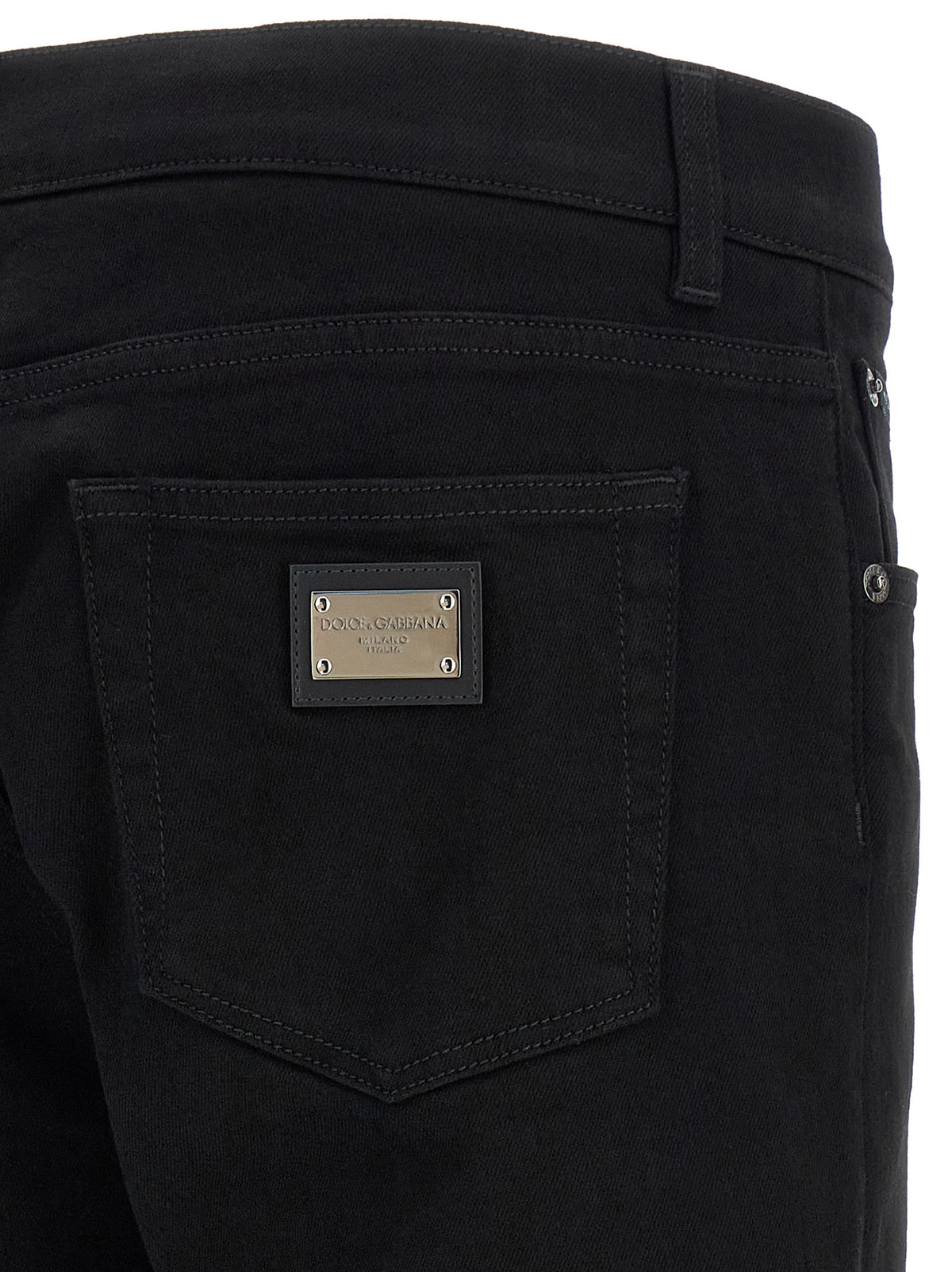 Dolce & Gabbana Schwarze Baumwoll-Jeans im Slim Fit