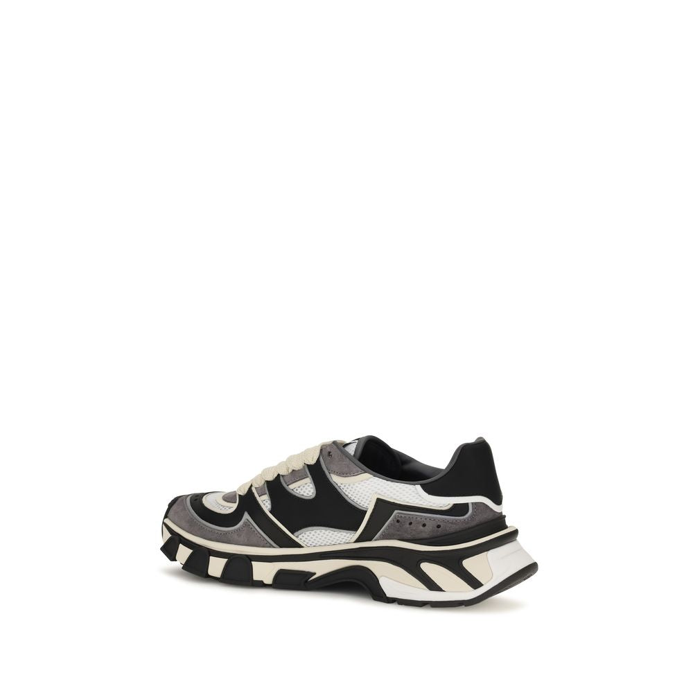 Dolce & Gabbana Gray Calfskin Bos Taurus Chunky Sneakers