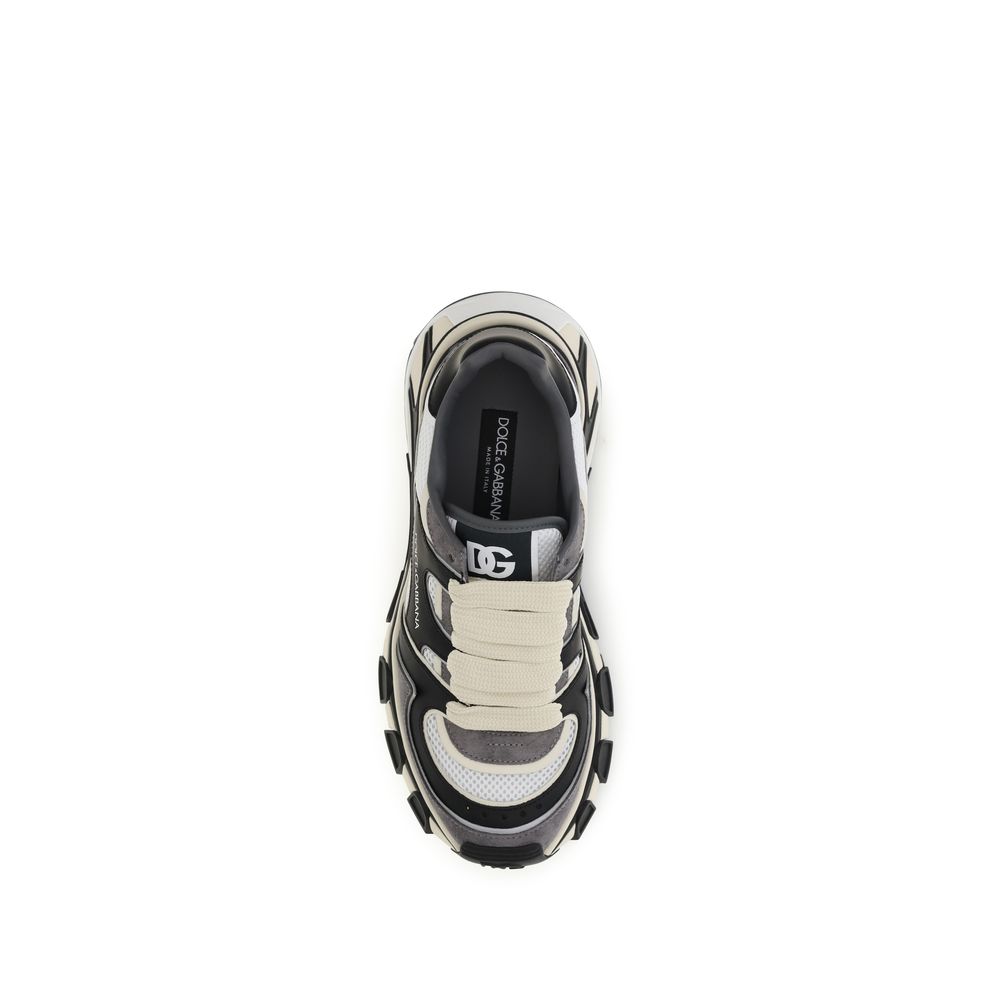 Dolce & Gabbana Gray Calfskin Bos Taurus Chunky Sneakers