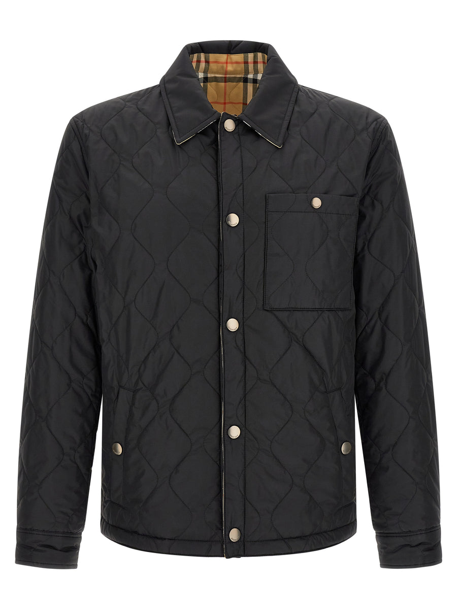 Burberry Schwarze Polyamid-Jacke in voller Länge