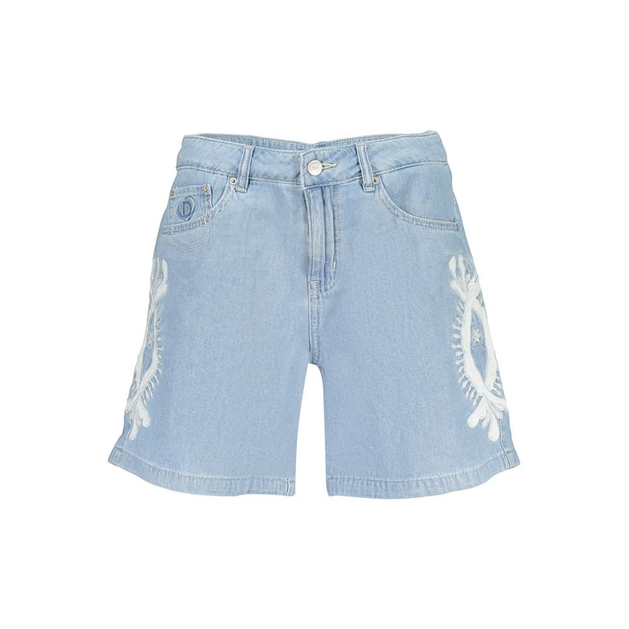 Desigual Hellblaue Baumwoll-Shorts für Damen
