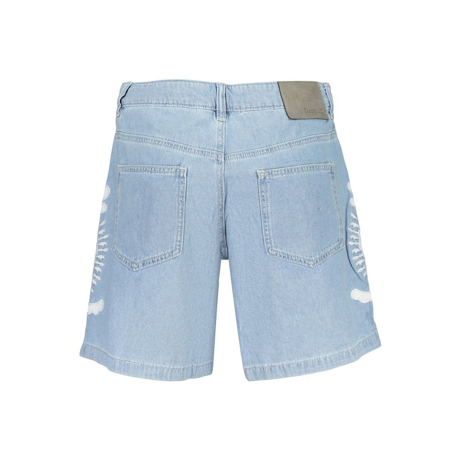 Desigual Hellblaue Baumwoll-Shorts für Damen