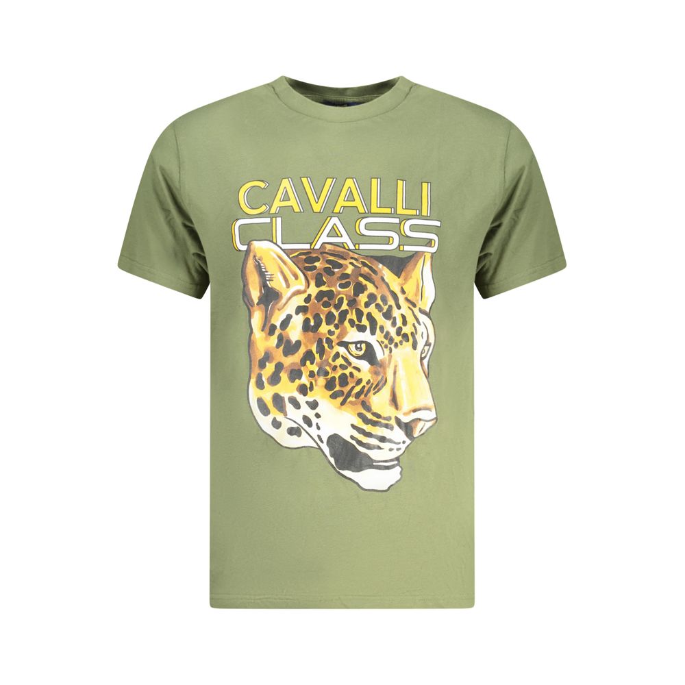 Cavalli Class Men's T-Shirt in Verde Cotton