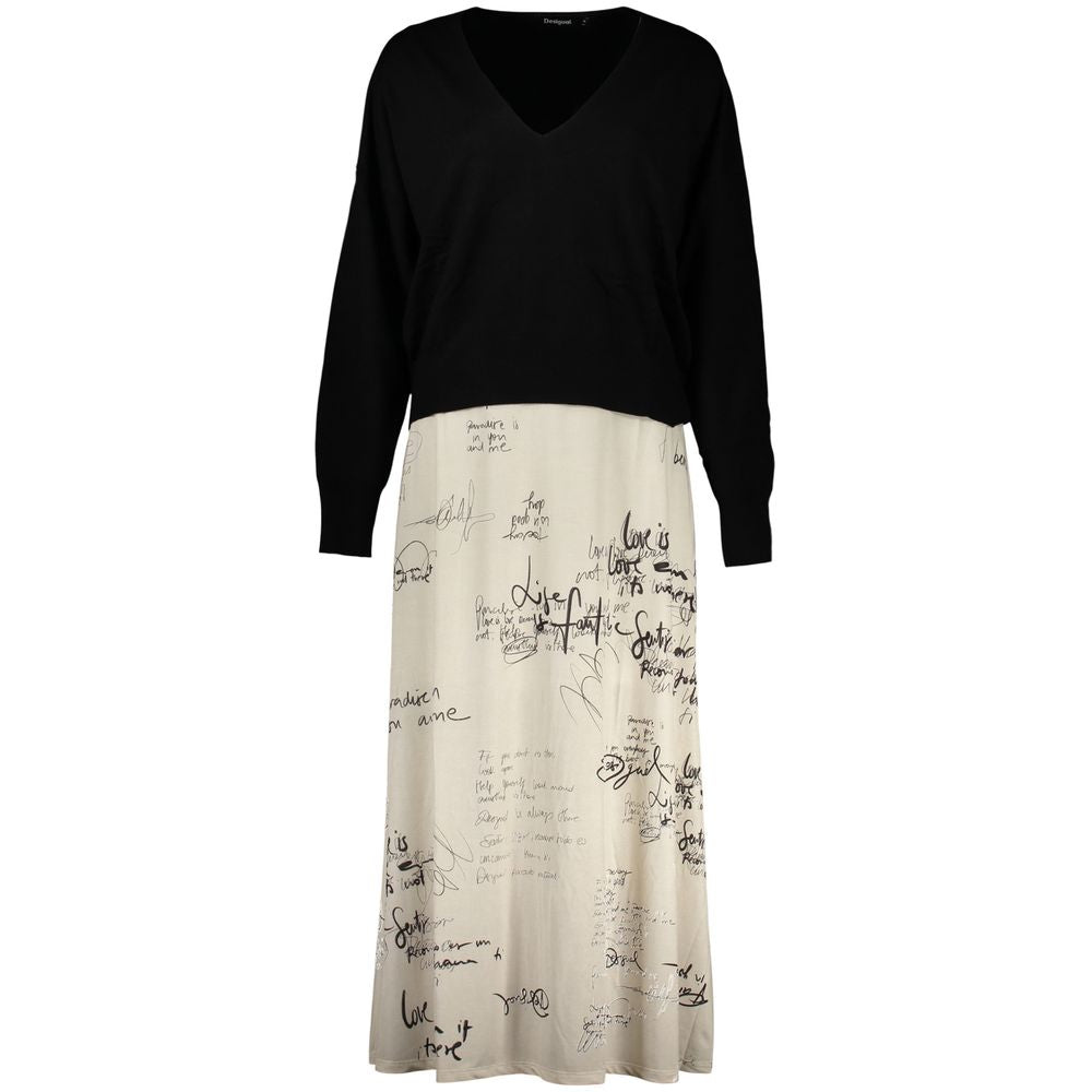 Desigual Weißes Polyester Freizeitkleid