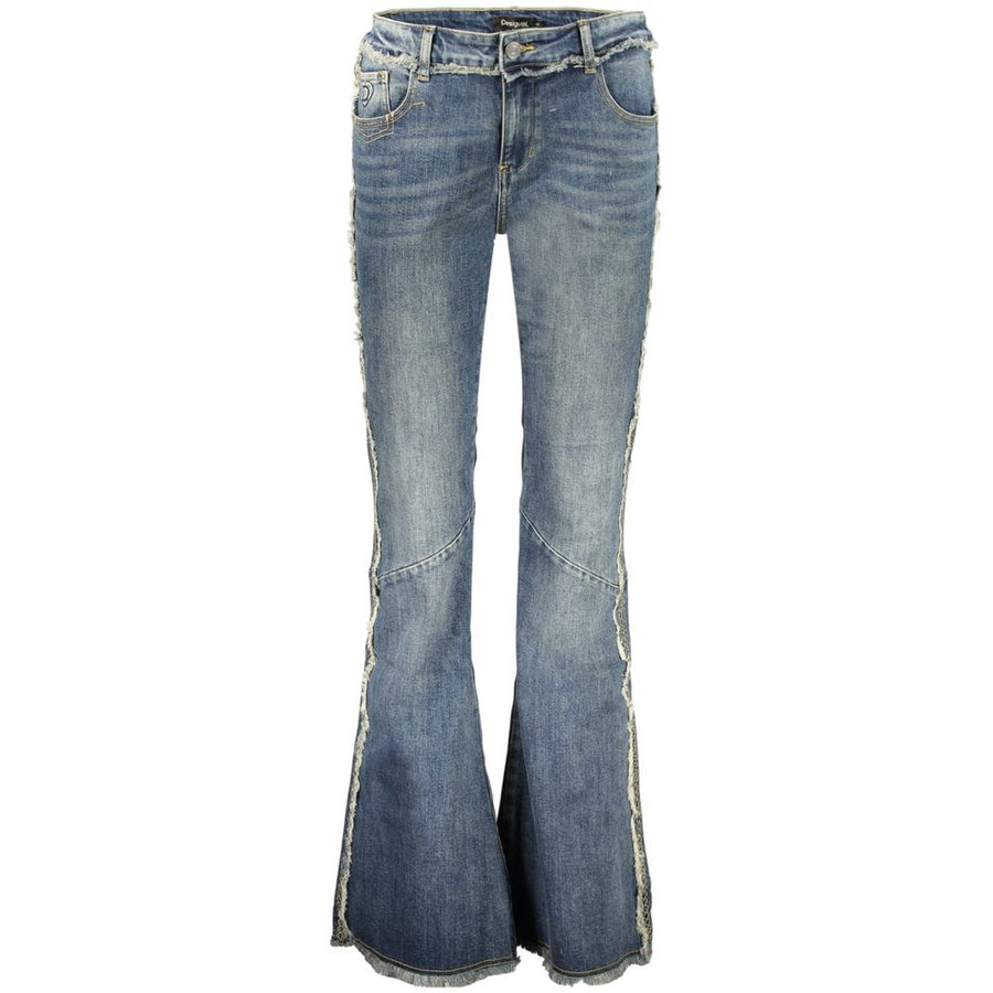Desigual Blaue Baumwoll-Jeans mit ausgestelltem Bein