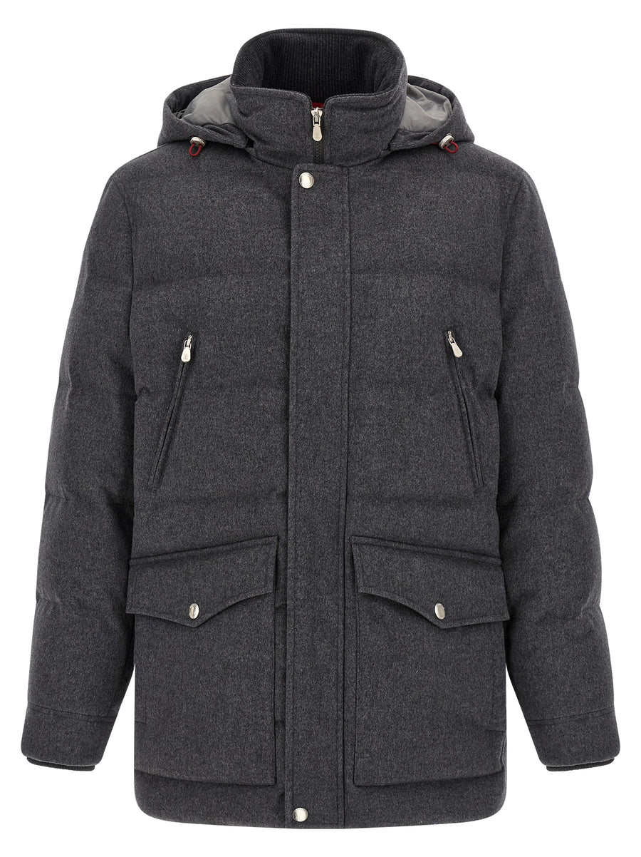 Brunello Cucinelli Grauer Wollparka