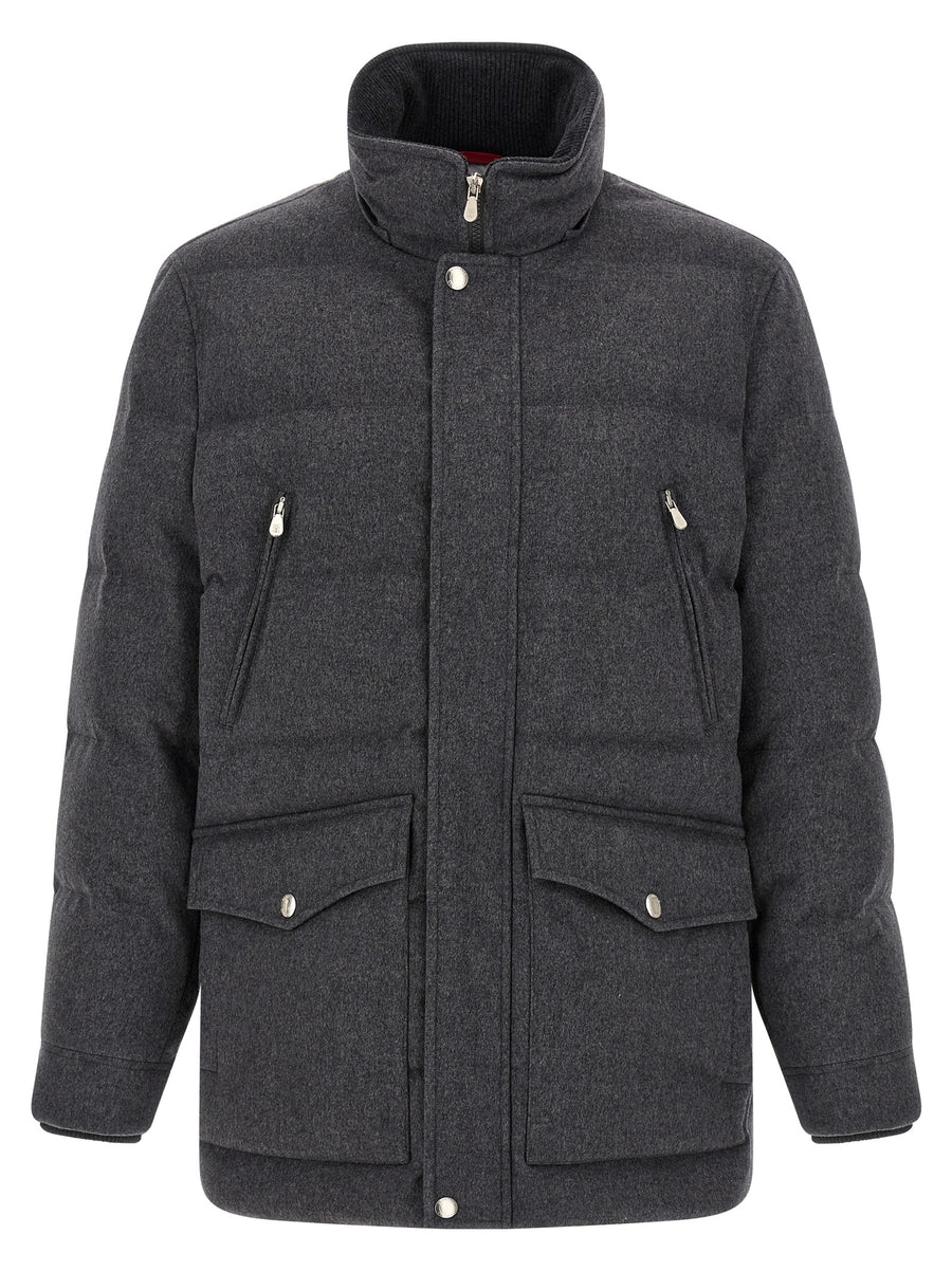 Brunello Cucinelli Grauer Wollparka