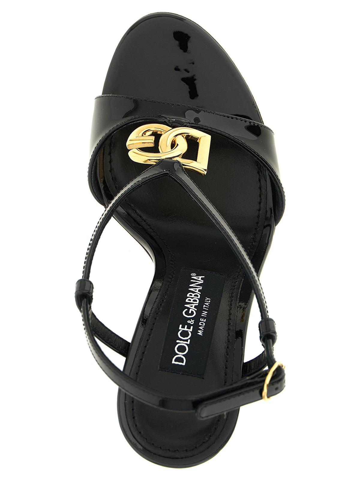 Dolce & Gabbana Black Calfskin Stiletto Sandals