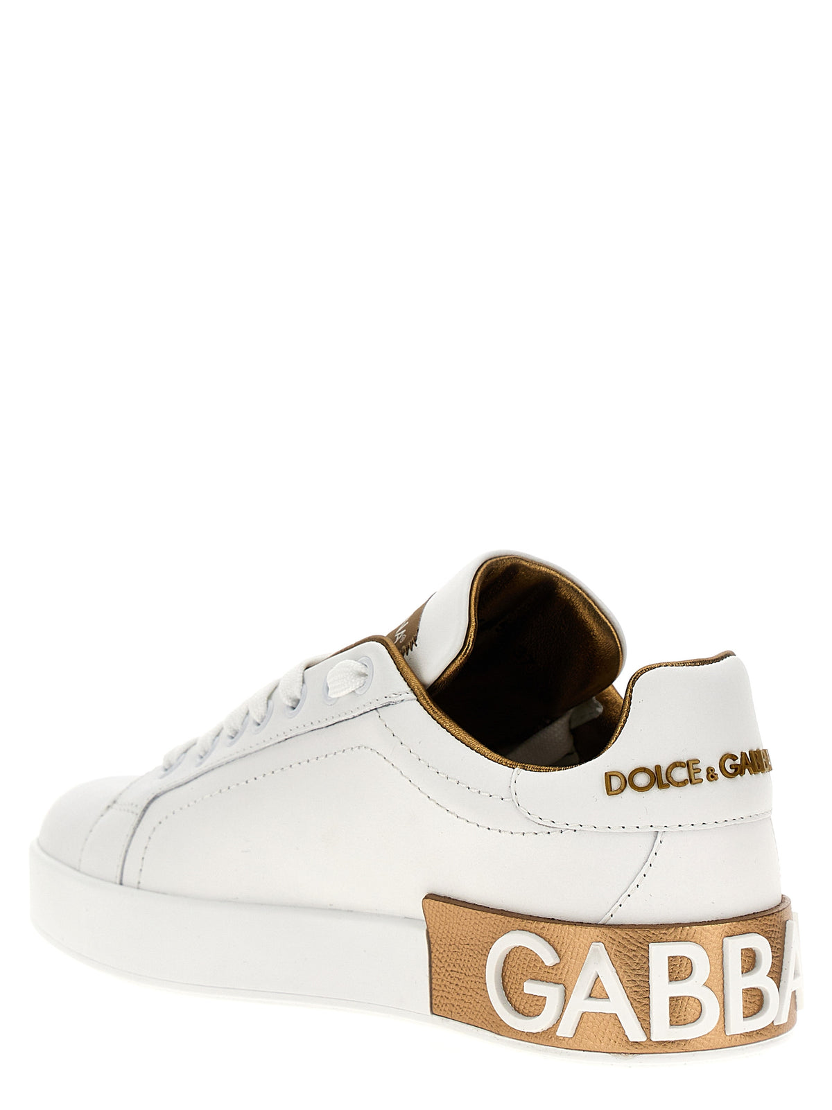 Dolce & Gabbana Gold Calfskin Sneakers