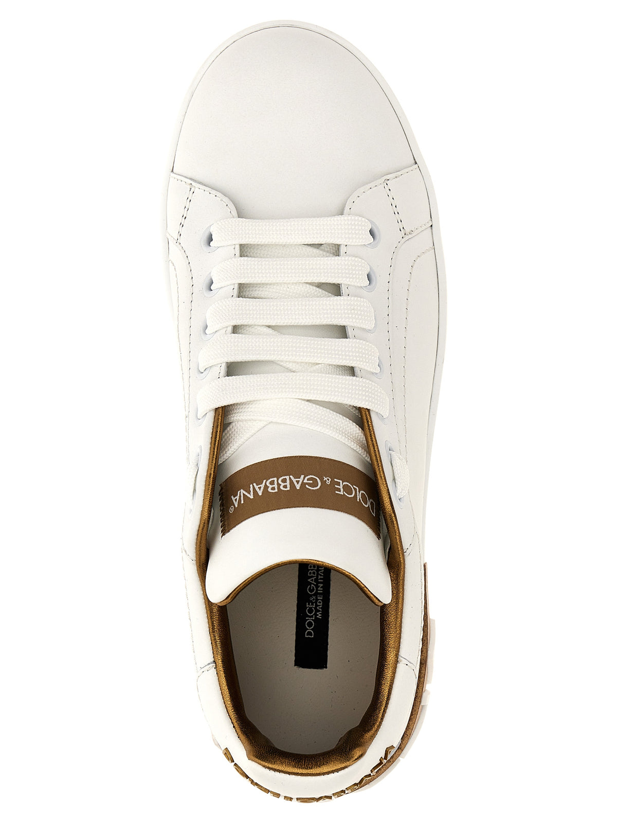 Dolce & Gabbana Gold Calfskin Sneakers