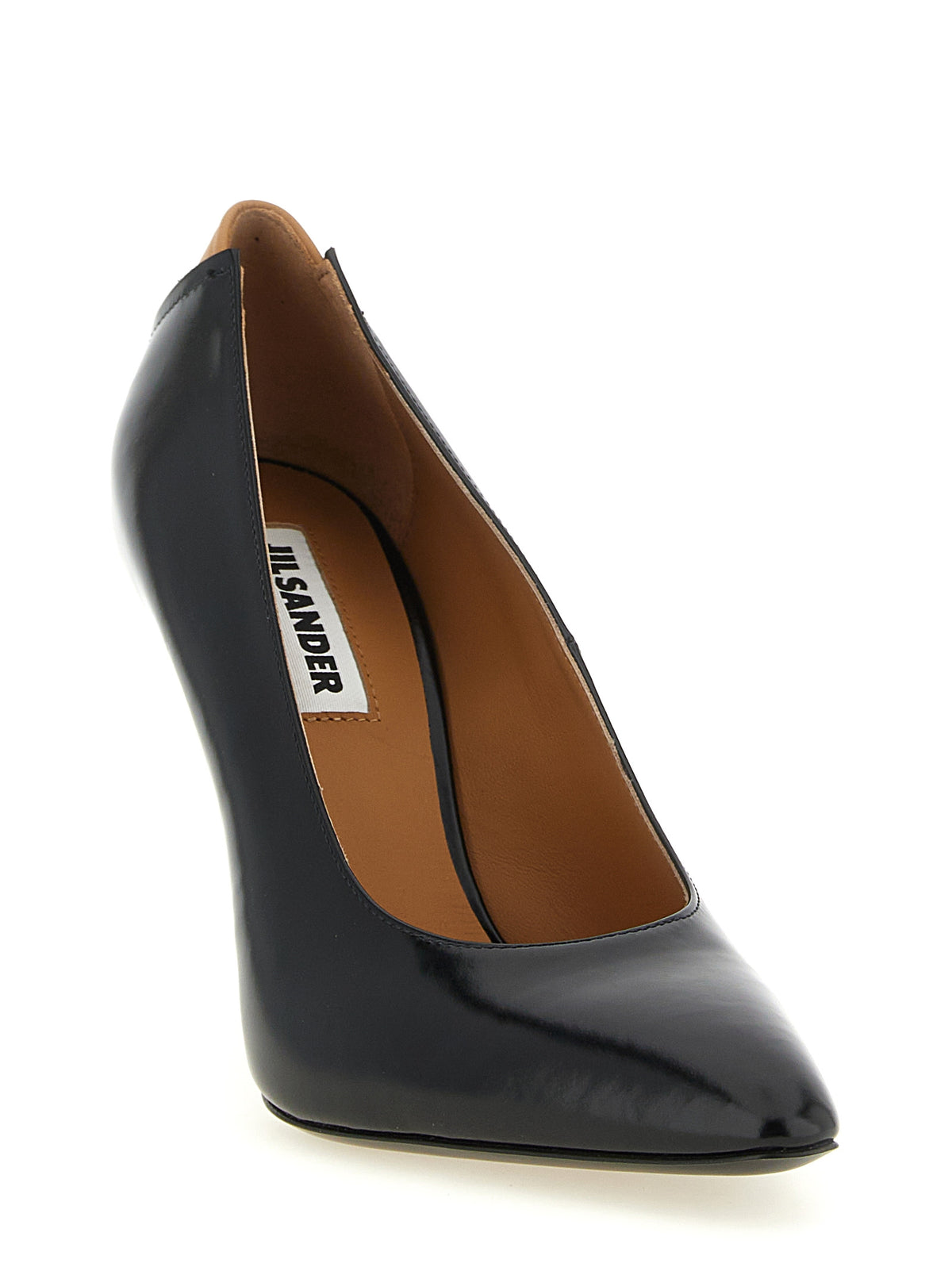 Jil Sander Schwarze Pumps aus Kalbsleder mit hohem Absatz