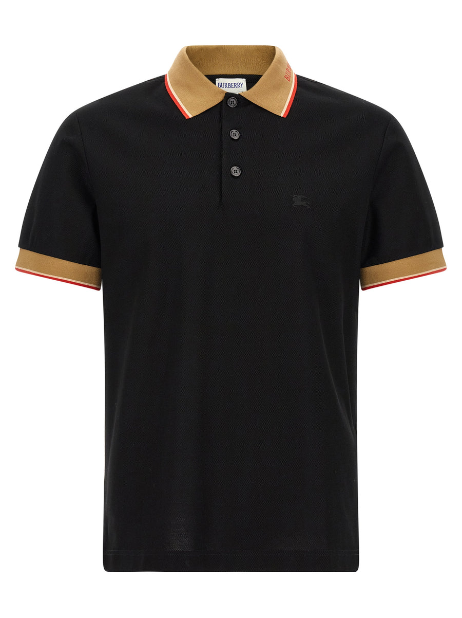 Burberry Black Cotton Polo Shirt