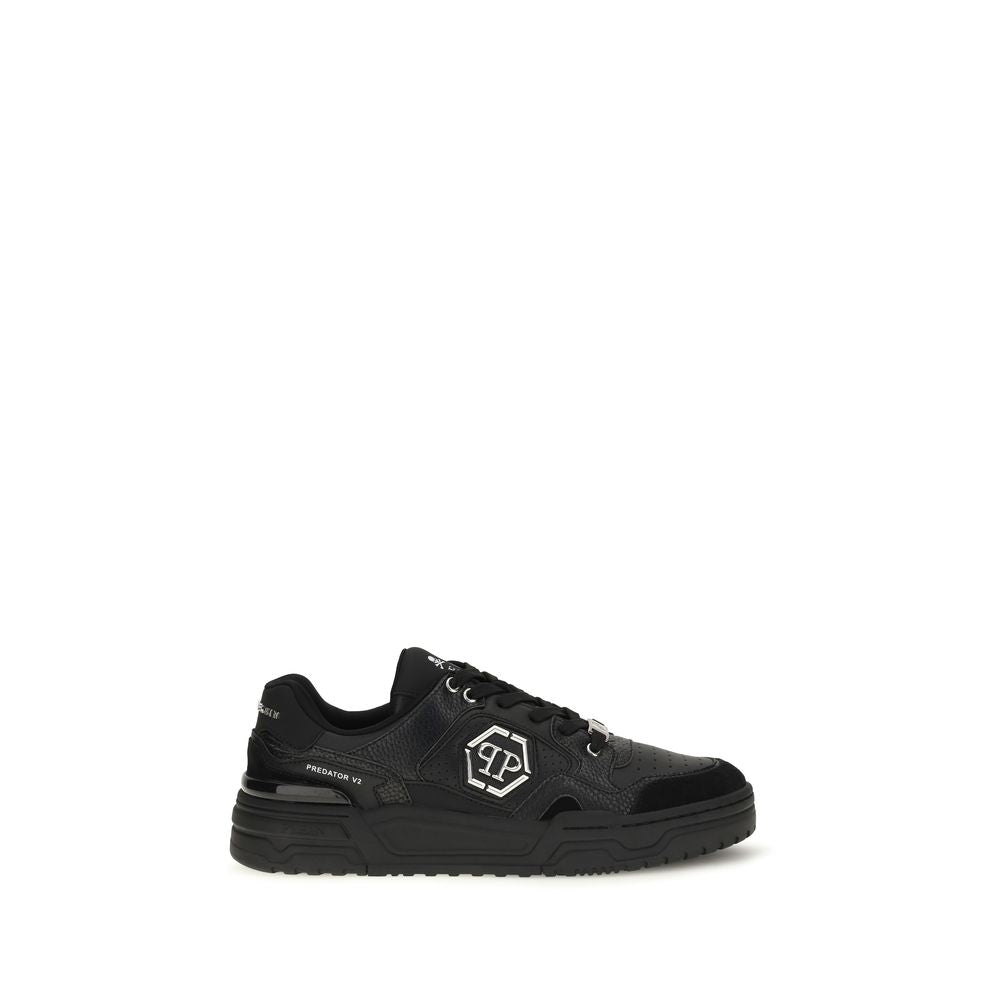 Philipp Plein Black Polyester Low-Top Sneakers
