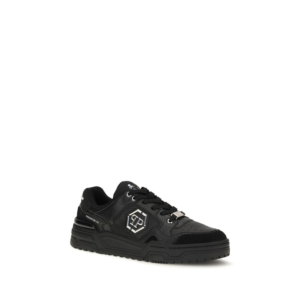 Philipp Plein Black Polyester Low-Top Sneakers