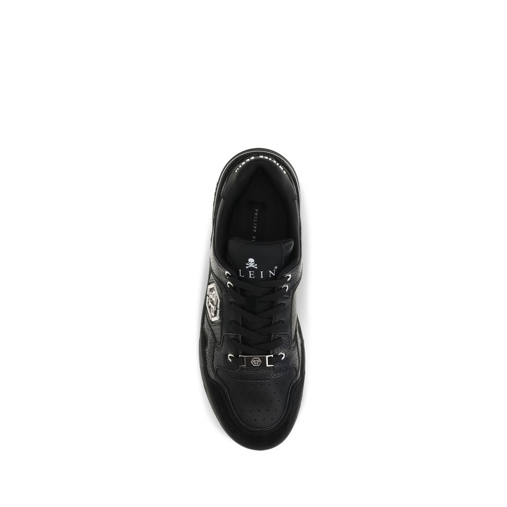 Philipp Plein Black Polyester Low-Top Sneakers