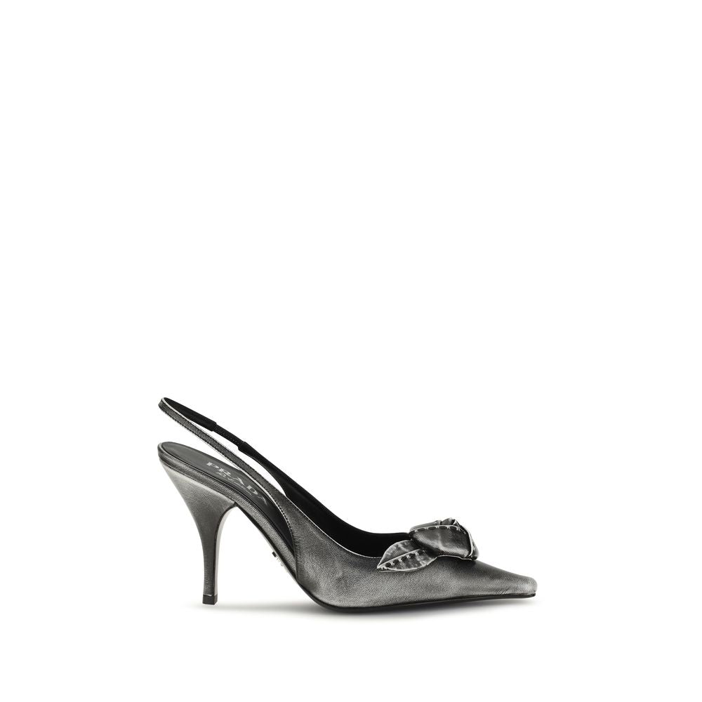 Prada Grey Goat Leather High Heel Pumps