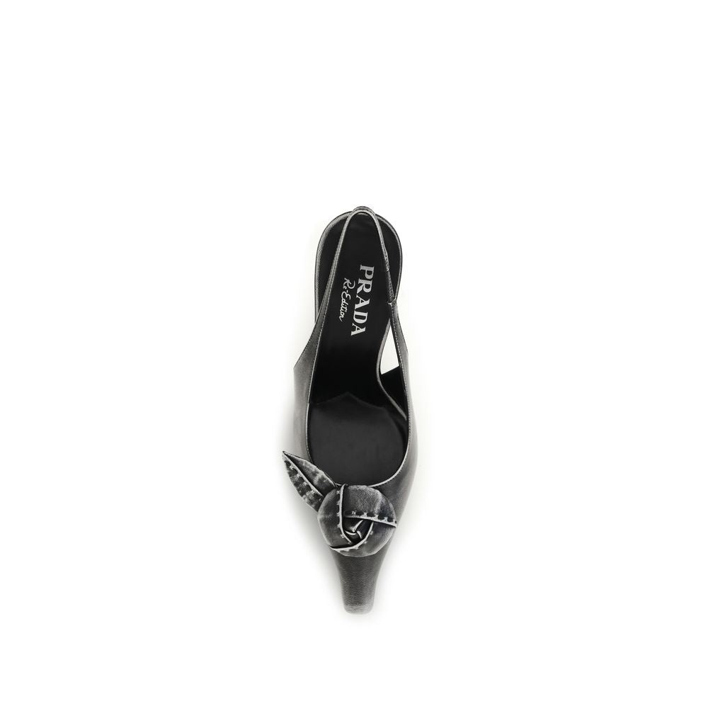 Prada Grey Goat Leather High Heel Pumps